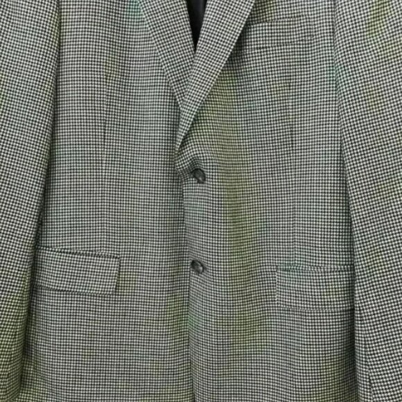 100% cashmere LORO PIANA black and white houndstooth SIZE 43R two button blazer - Picture 3 of 5